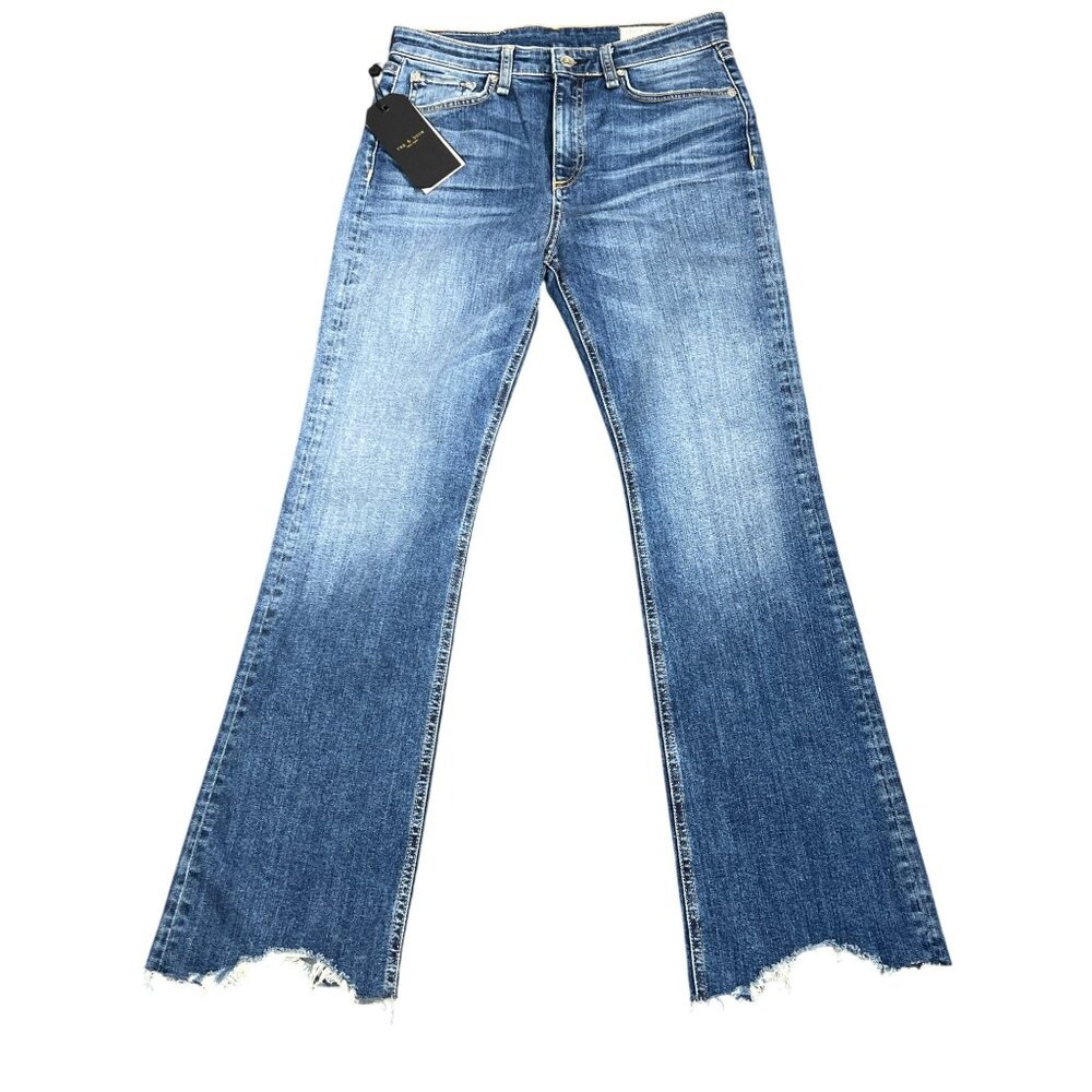 RAG & BONE Nina High-Rise Ankle Flare Jeans in Clndoric Blue Sz 26 NWT